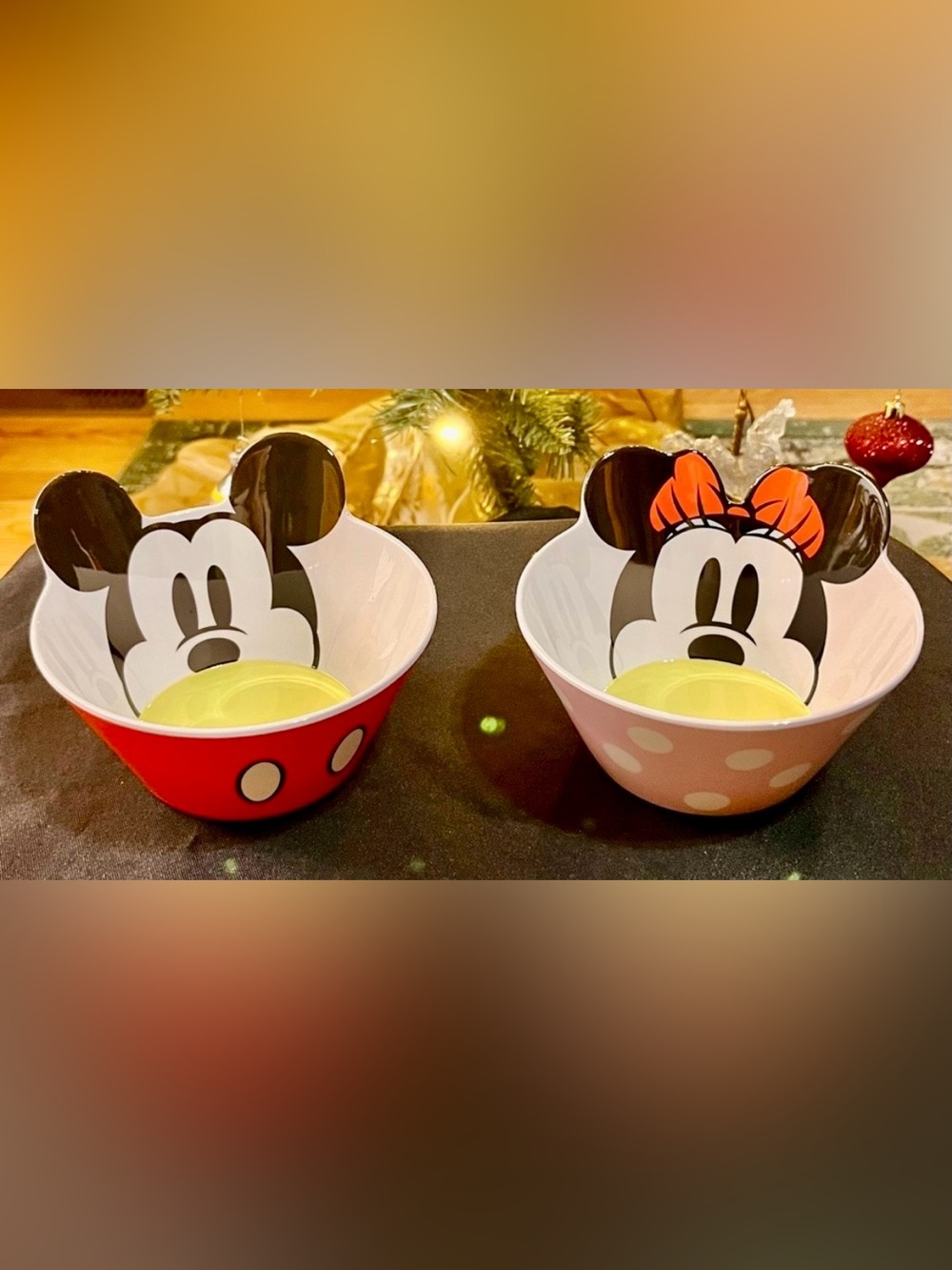 Zak! Disney Mickey & Minnie Mouse Polka Dot Melamine Snack Bowl Set 2pc BPA Free